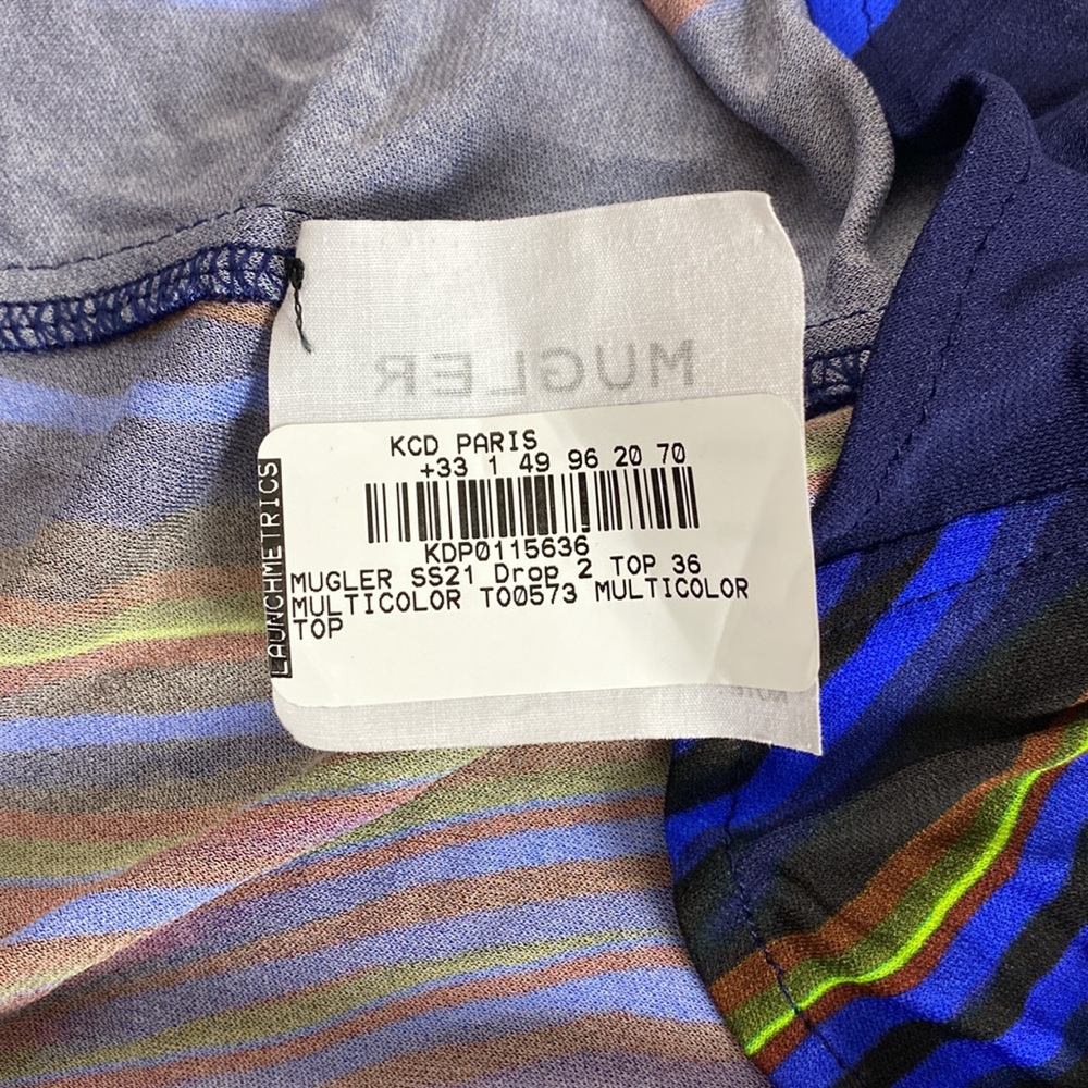 Mugler Abstract-print Long-sleeve Shirt multicolor Women’s size 36 - Picture 10 of 13